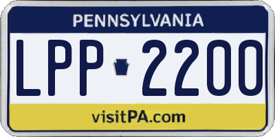 PA license plate LPP2200
