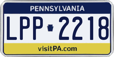 PA license plate LPP2218