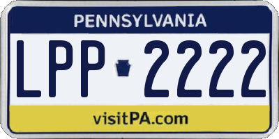 PA license plate LPP2222