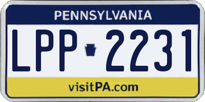 PA license plate LPP2231