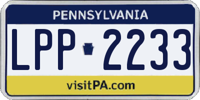 PA license plate LPP2233