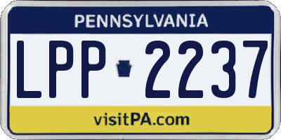 PA license plate LPP2237