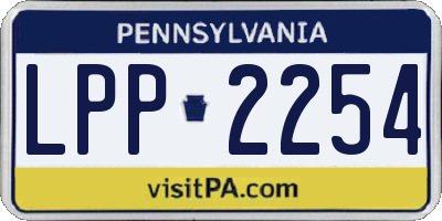 PA license plate LPP2254