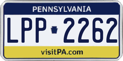 PA license plate LPP2262