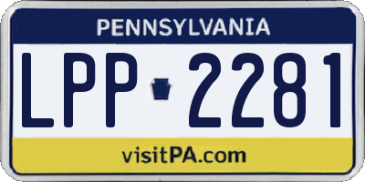PA license plate LPP2281