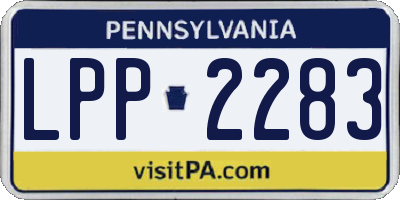 PA license plate LPP2283