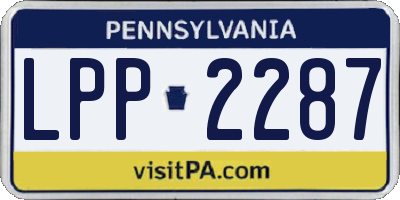 PA license plate LPP2287