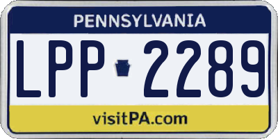 PA license plate LPP2289