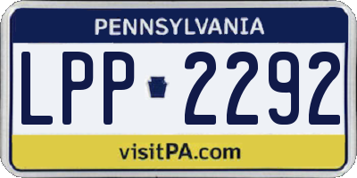 PA license plate LPP2292
