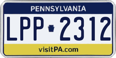 PA license plate LPP2312