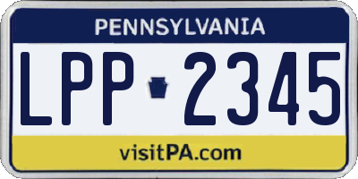 PA license plate LPP2345