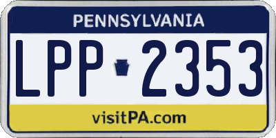 PA license plate LPP2353