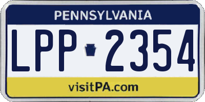 PA license plate LPP2354