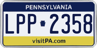 PA license plate LPP2358