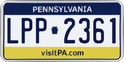 PA license plate LPP2361