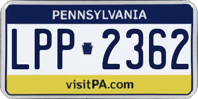 PA license plate LPP2362