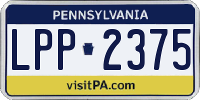 PA license plate LPP2375