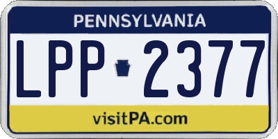 PA license plate LPP2377