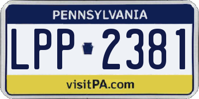 PA license plate LPP2381