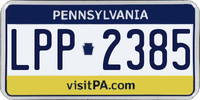 PA license plate LPP2385