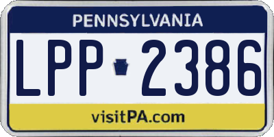 PA license plate LPP2386