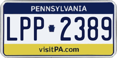 PA license plate LPP2389