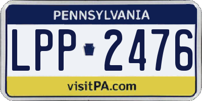 PA license plate LPP2476