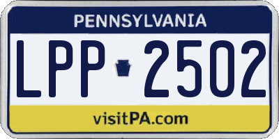 PA license plate LPP2502