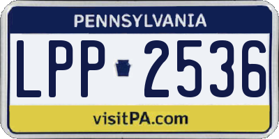 PA license plate LPP2536