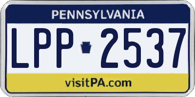 PA license plate LPP2537