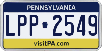 PA license plate LPP2549