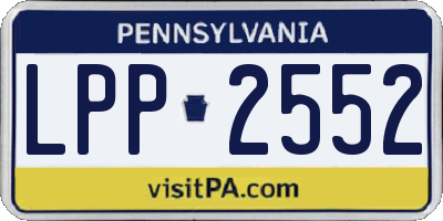 PA license plate LPP2552