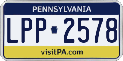 PA license plate LPP2578