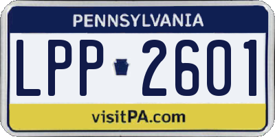 PA license plate LPP2601