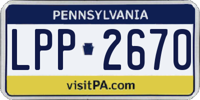 PA license plate LPP2670