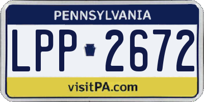 PA license plate LPP2672