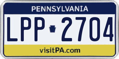 PA license plate LPP2704