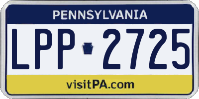 PA license plate LPP2725