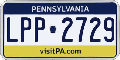 PA license plate LPP2729