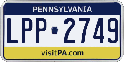 PA license plate LPP2749