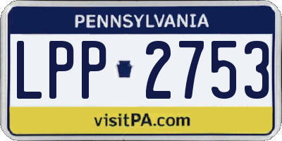 PA license plate LPP2753