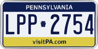 PA license plate LPP2754