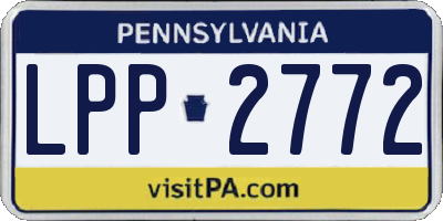 PA license plate LPP2772