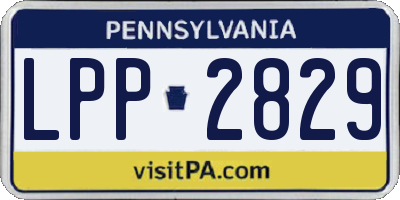 PA license plate LPP2829