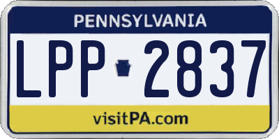 PA license plate LPP2837