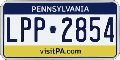 PA license plate LPP2854