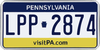 PA license plate LPP2874