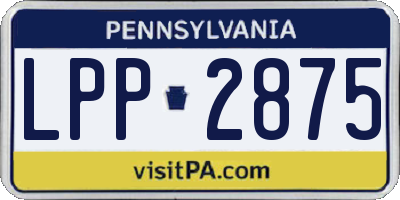 PA license plate LPP2875