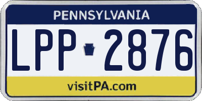 PA license plate LPP2876