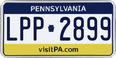 PA license plate LPP2899